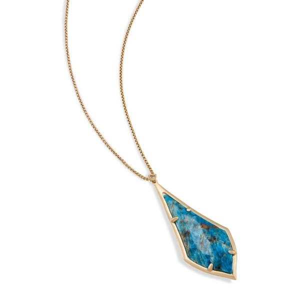 Kendra Scott Aqua Apatite Damon necklace NWT - Picture 2 of 7